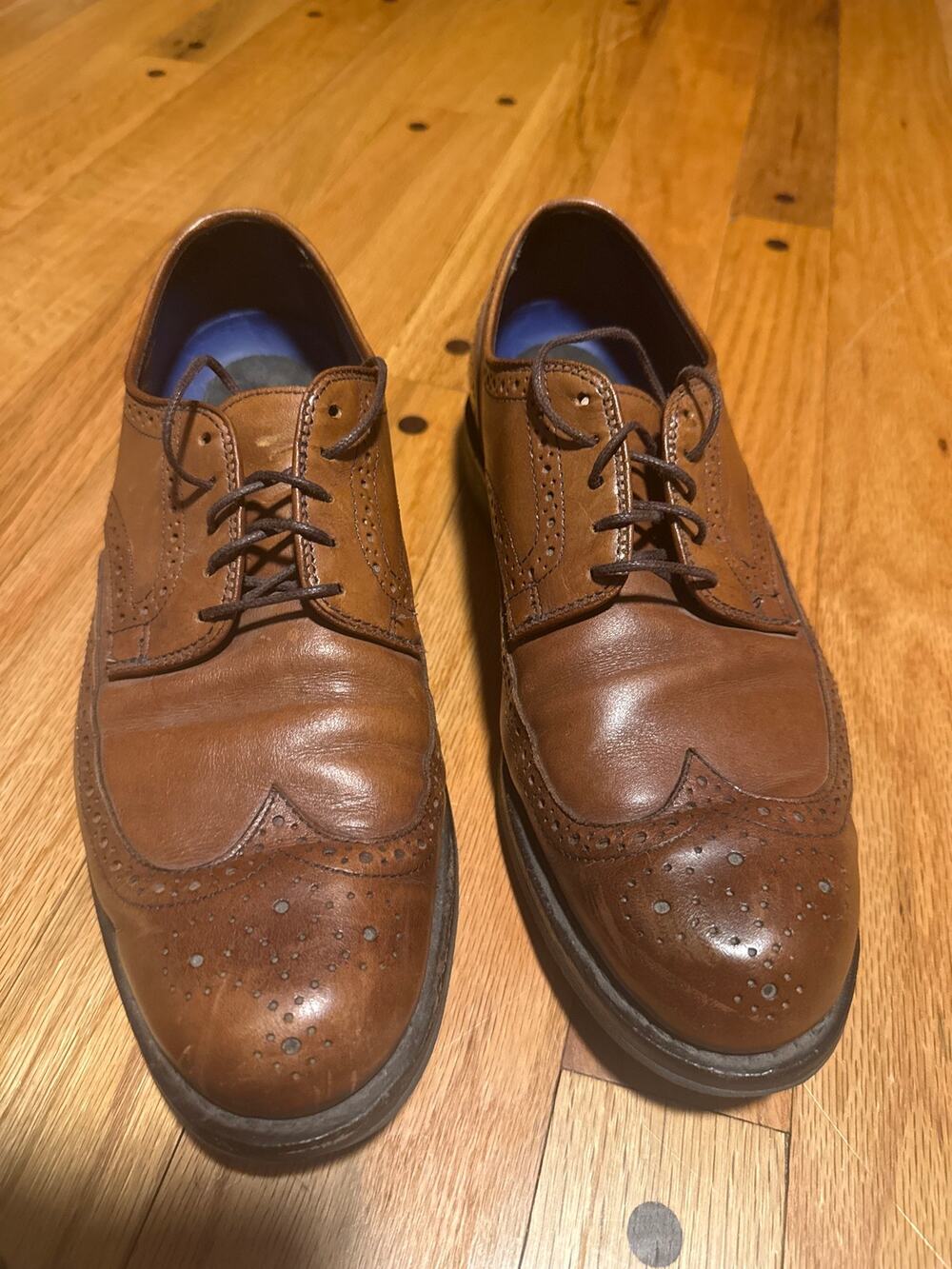 Allen Edmonds Men 8 D Brown Leather Wingtip Brogue Dress Shoes Made USA